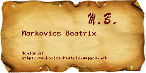 Markovics Beatrix névjegykártya